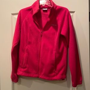 Columbia pink fleece zippered jacket with pockets
